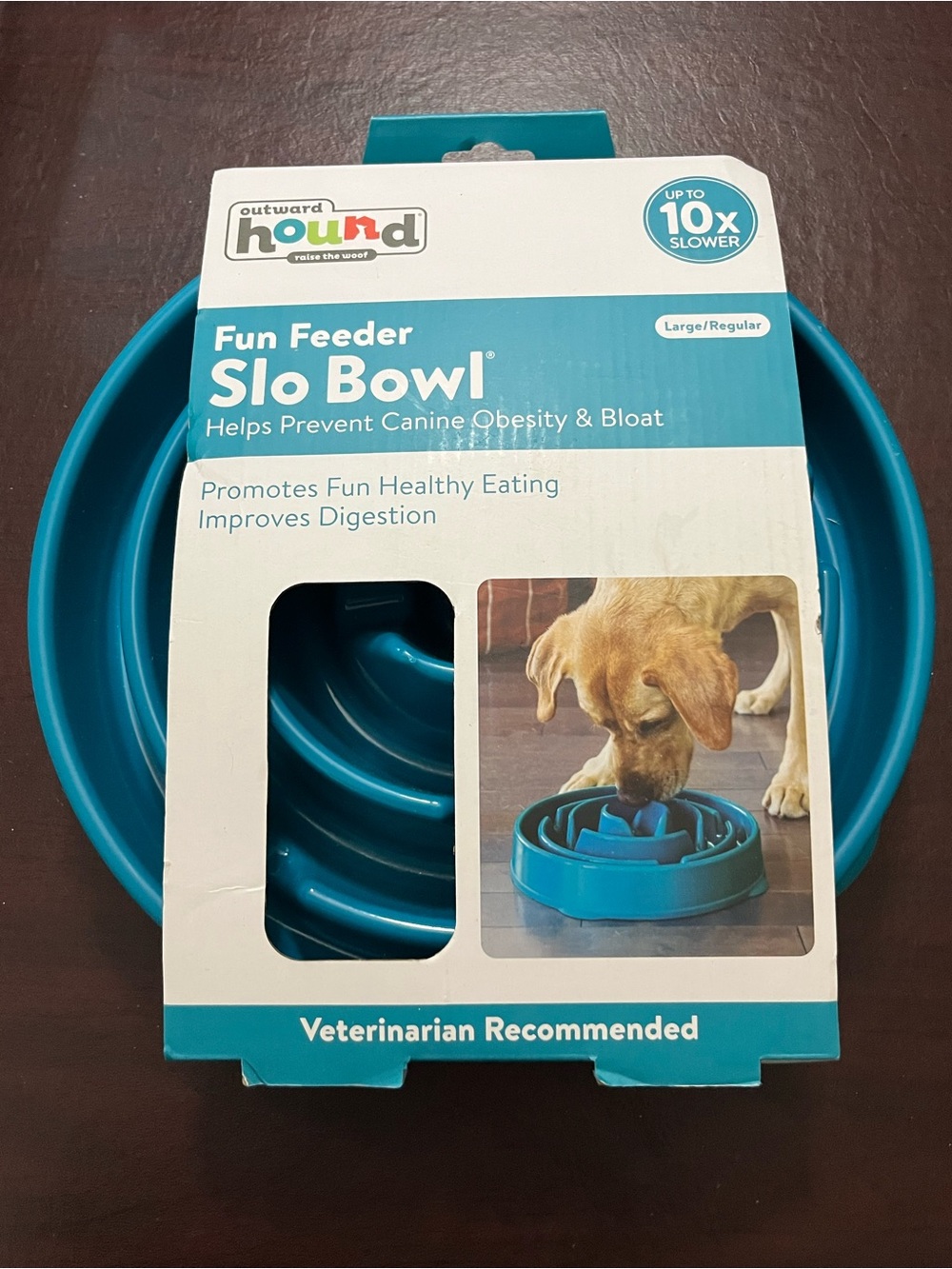 Outward Hound Slo Bowl Fun Feeder - Teal Blue